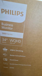 Philips 34B1U5600CH 34” Curved Business Monitor – WQHD UltraWide USB-C Docking