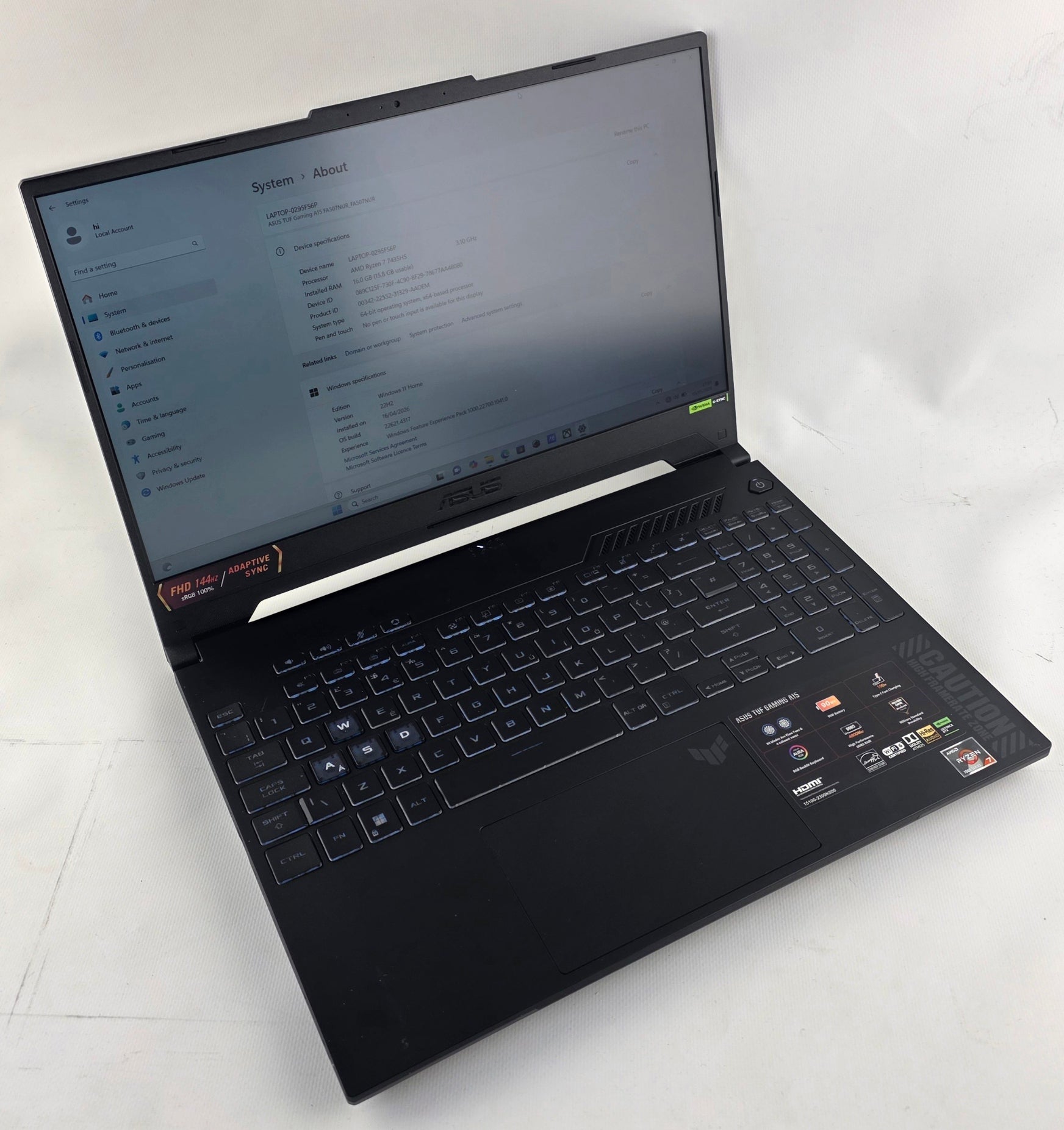 ASUS TUF Gaming A15 Laptop – Ryzen 7 7435HS, RTX 4050, 16GB RAM, 512GB SSD