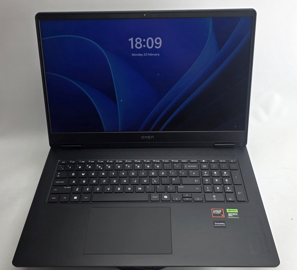 Black laptop on a white background