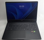 Black laptop on a white background