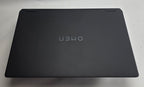 Black laptop with 'OMEN' branding on a light gray background