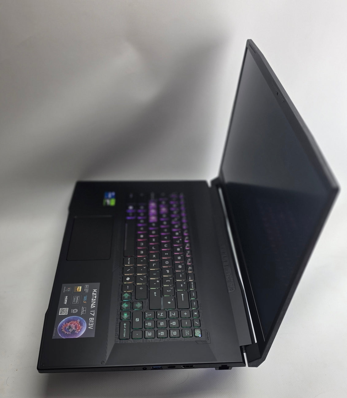 Black laptop on a white background