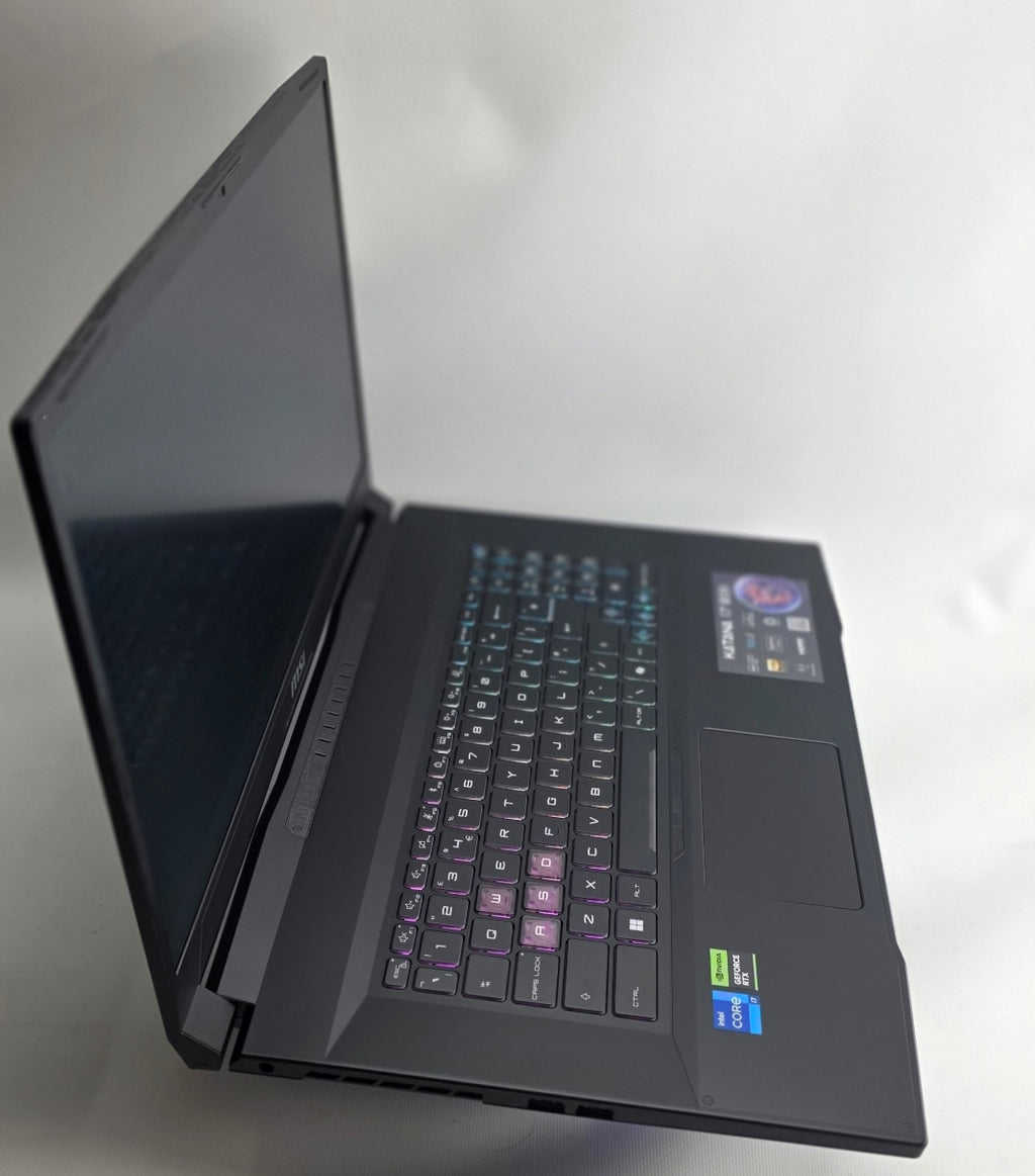 Black laptop on a white background