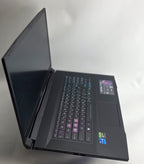 Black laptop on a white background